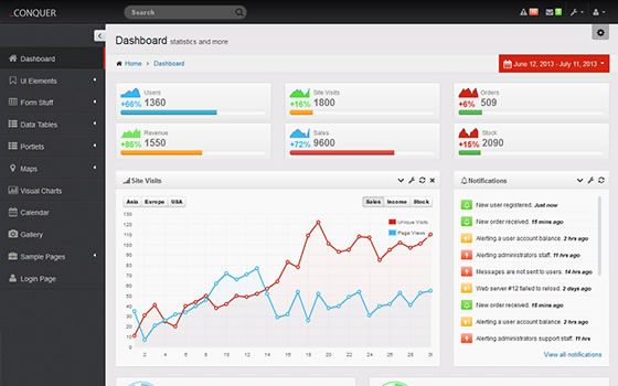 Conquer - Responsive Admin Dashboard Template