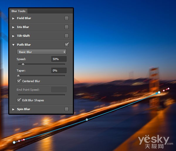 體驗Photoshop CC 2014新增路徑模糊濾鏡_天極yesky軟件頻道