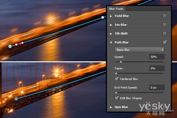 體驗Photoshop CC 2014新增路徑模糊濾鏡_天極yesky軟件頻道