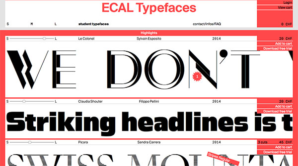 ECAL Typefaces