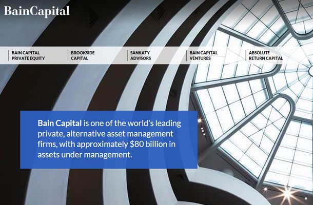 bain capital homepage design layout